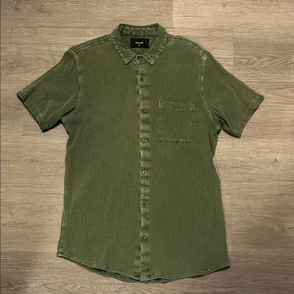 ROLLA'S Green Casual Button Down Shirt